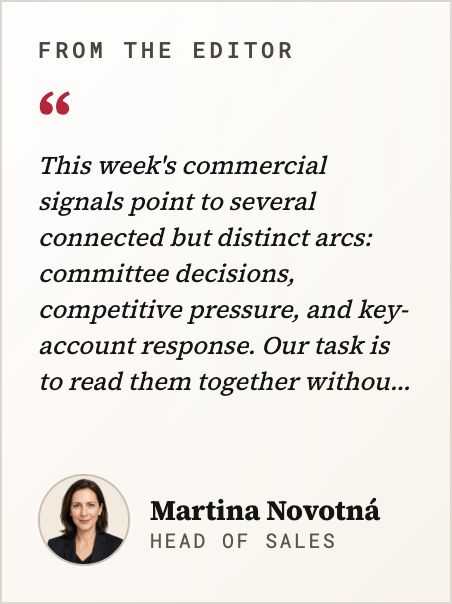 The editorial block — one-paragraph commentary from the Head of Sales